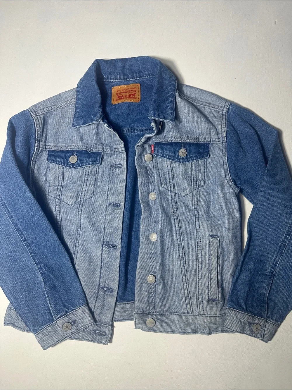 Levi's Kids Two-Tone Light and Dark Blue Denim Jacket